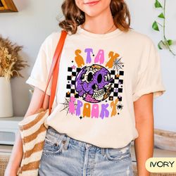 stay spooky t-shirt, halloween shirt, halloween, skeleton fall halloween, witch tshirt, gift halloween smiley checkered