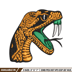 florida a&m rattlers embroidery design, florida a&m rattlers embroidery, logo sport, sport embroidery, ncaa embroidery.