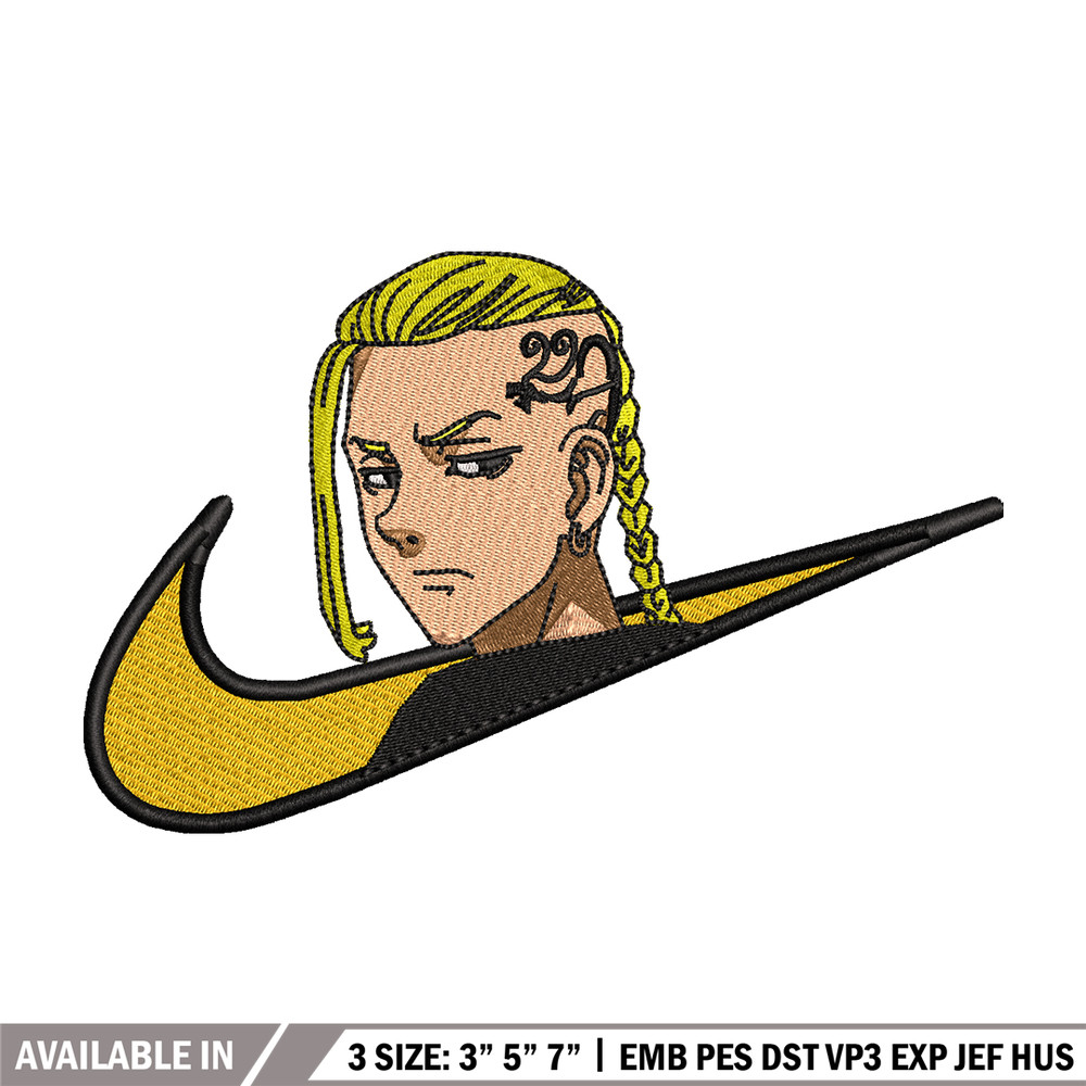 Draken nike embroidery design, Tokyo Revengers embroidery, nike design, anime design, anime shirt, Digital download.jpg