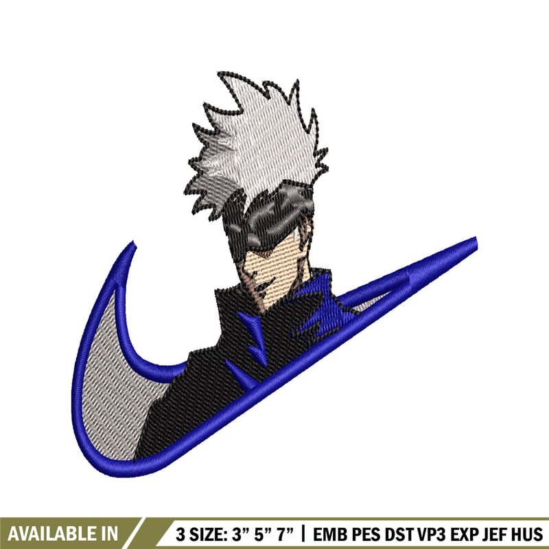 Gojo Satoru embroidery design, Jujutsu Kaisen embroidery, anime design, embroidery file, Logo shirt, Digital download.jpg