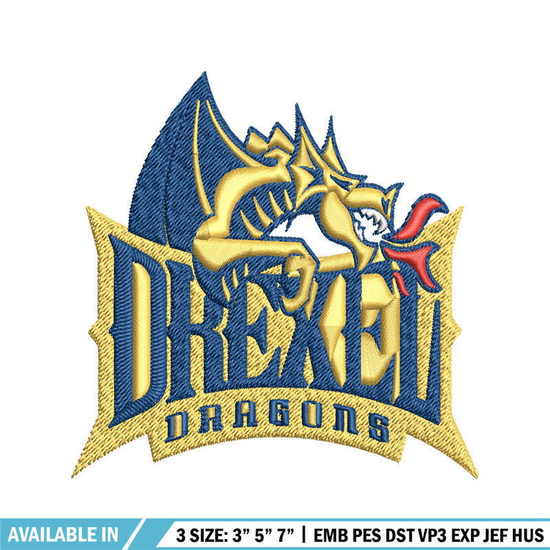 Drexel Dragons embroidery design, Drexel Dragons embroidery, logo Sport, Sport, embroidery, NCAA embroidery..jpg