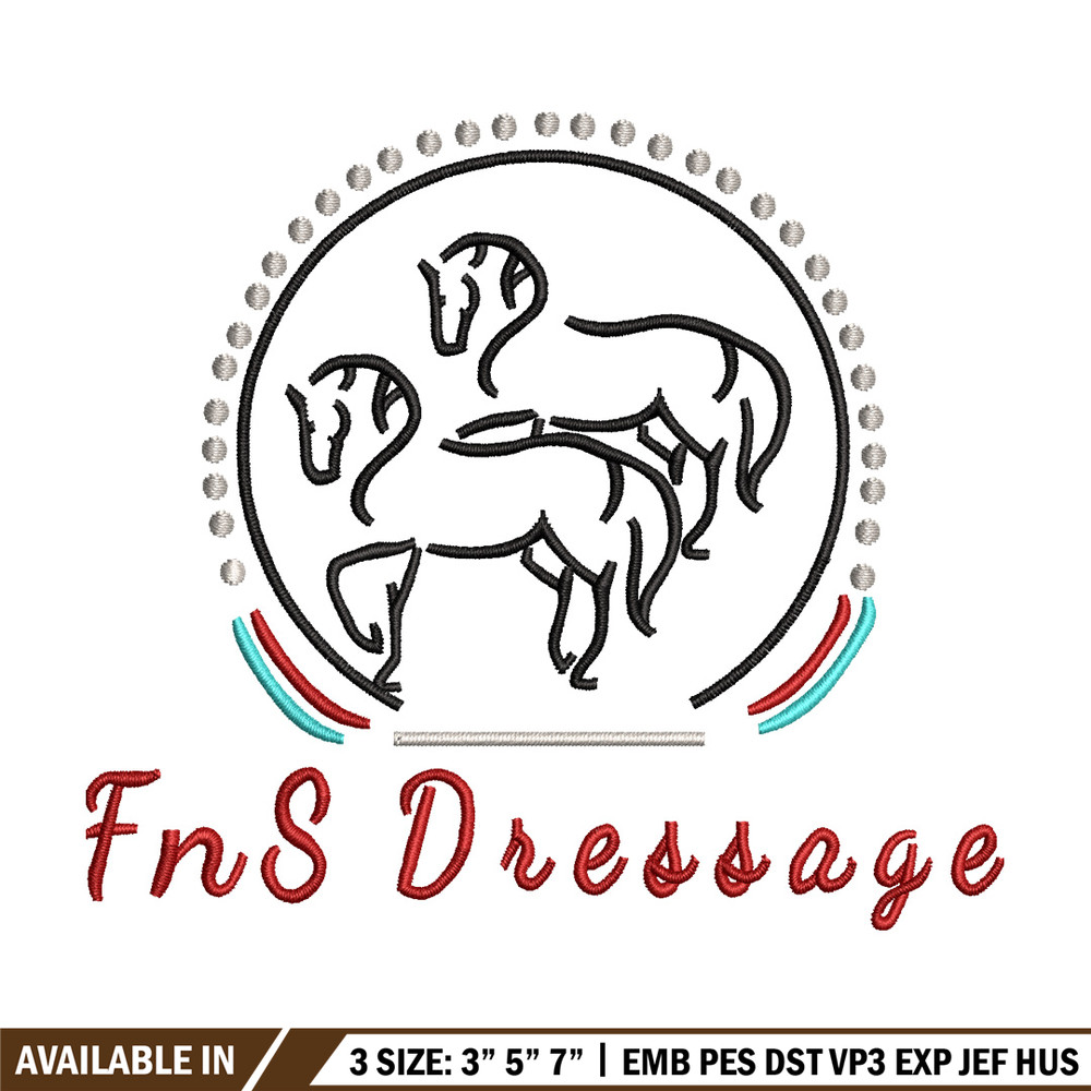 FnS Dressage embroidery design, Logo embroidery, Embroidery file, Embroidery shirt, Emb design, Digital download.jpg