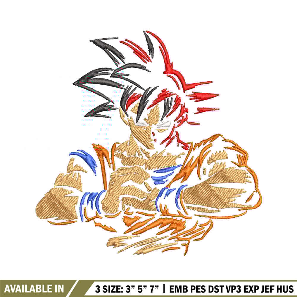 Goku embroidery design, Dragon ball embroidery, embroidery file, anime design, anime shirt, Digital download.jpg