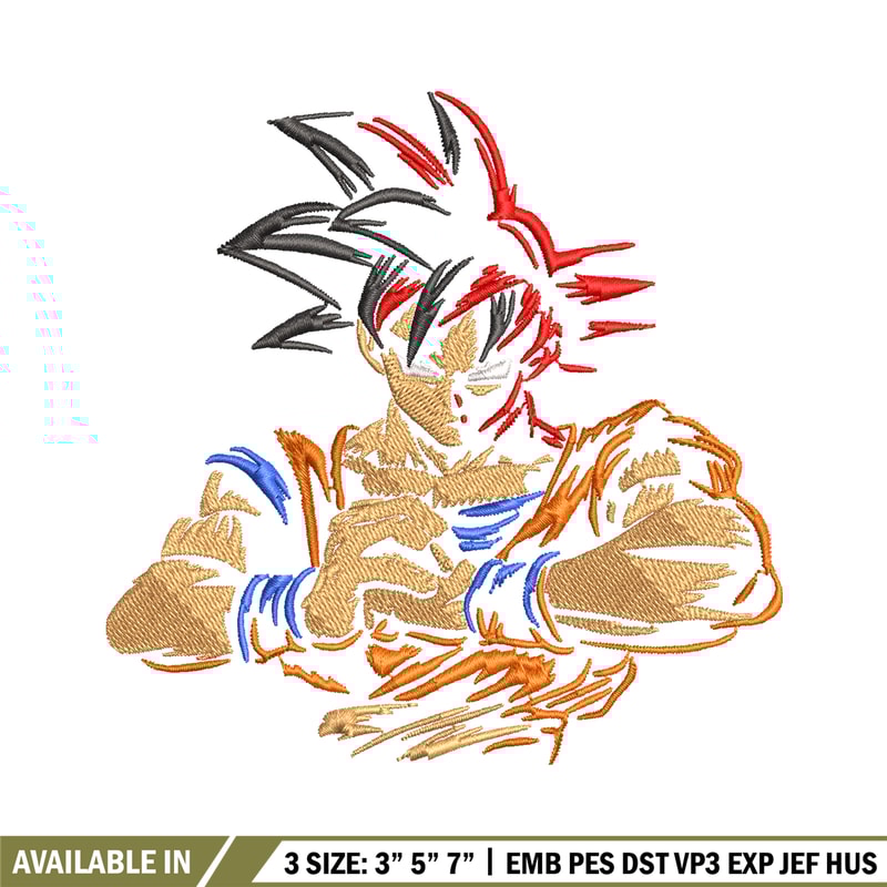 Goku embroidery design, Dragon ball embroidery, embroidery file, anime design, anime shirt, Digital download.jpg