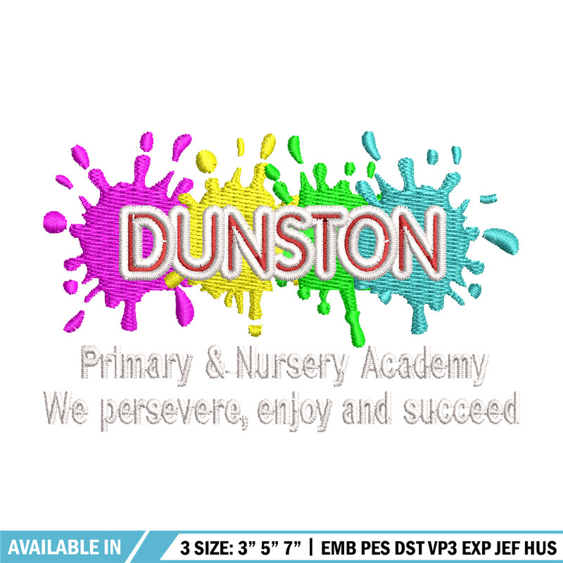 Dunston Primary logo embroidery design, logo embroidery, logo design, Embroidery shirt, logo shirt, Instant download.jpg