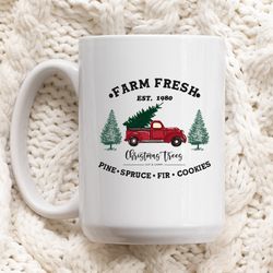 christmas mug, christmas coffee cup, enamel mug