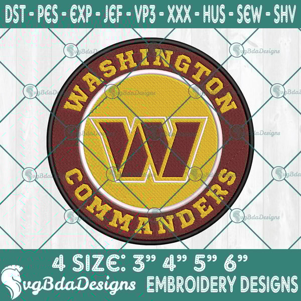 Washington Commanders Logo Embroidery Designs, NFL Team Logo | Inspire ...