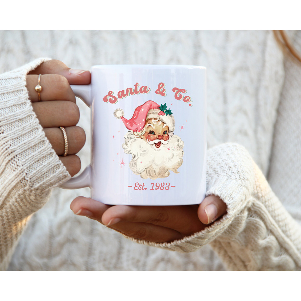 Santa Mug, Christmas Mug, Santa Christmas Mug, Santa Hot Cocoa Mug, Christmas Coffee Cup, Christmas Gift for Kids, Santa Cup, Pink Xmas Mug - 3.jpg