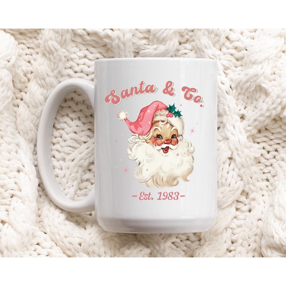 Santa Mug, Christmas Mug, Santa Christmas Mug, Santa Hot Cocoa Mug, Christmas Coffee Cup, Christmas Gift for Kids, Santa Cup, Pink Xmas Mug - 4.jpg