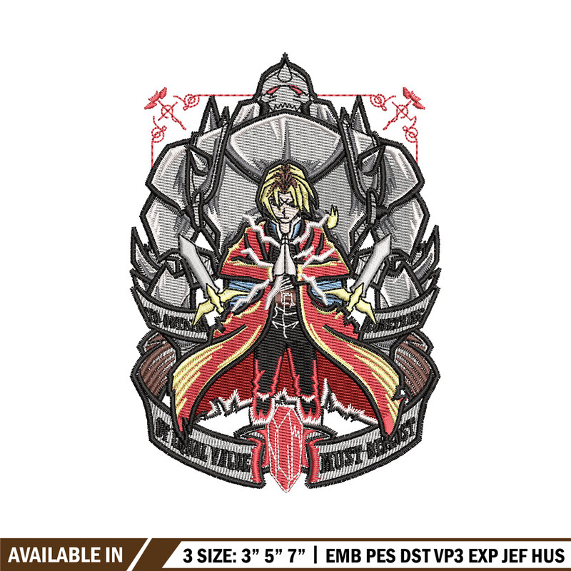 Full metal embroidery design, Full metal embroidery, Anime design, Embroidery shirt, Embroidery file, Digital download.jpg
