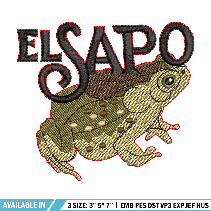El sapo embroidery design, Logo embroidery, Embroidery file,Embroidery shirt, Emb design, Digital download.jpg