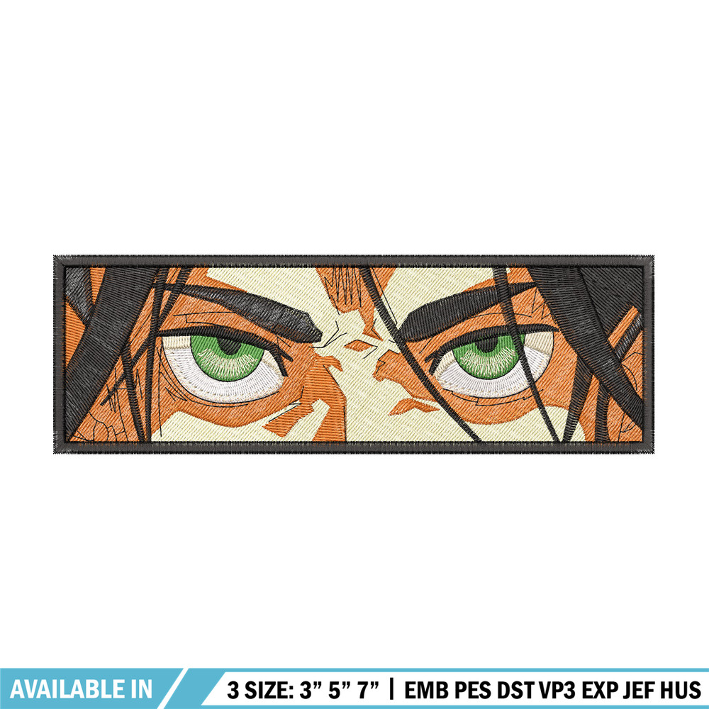 Eren eyes embroidery design, Aot embroidery, Embroidery file, Anime design, Embroidery shirt, Digital download.jpg