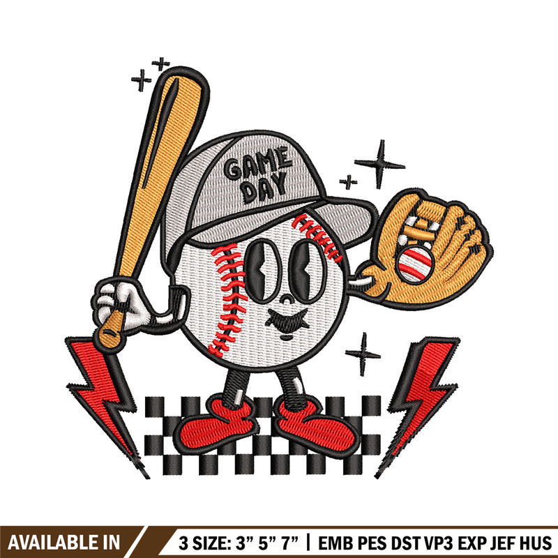 Game day embroidery design, Baseball embroidery, Embroidery file, Embroidery shirt, Emb design, Digital download.jpg
