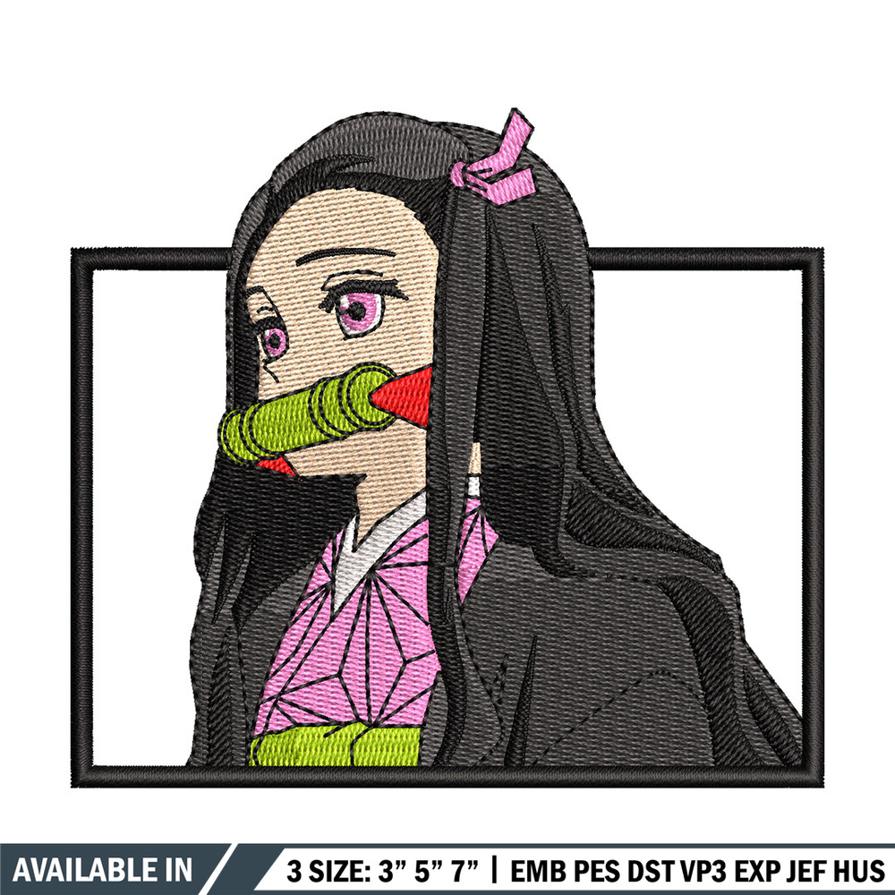 Nezuko bamboo box embroidery design, Nezuko embroidery, Anime design, Embroidery shirt, Embroidery file,Digital download.jpg