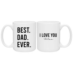 best dad ever coffee mug, personalized mug, father's day gift