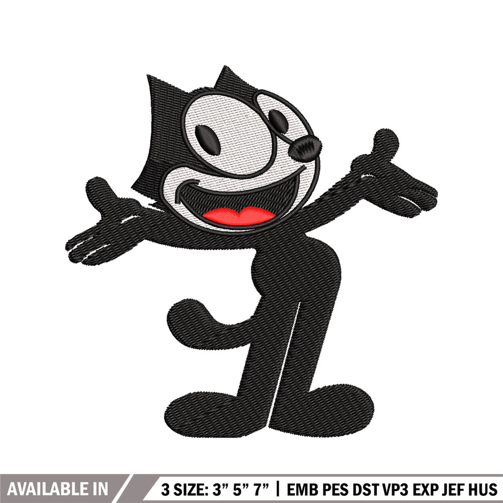 Felix the Cat embroidery design, Felix the Cat embroidery, cartoon design, embroidery file, logo shirt, Digital download.jpg