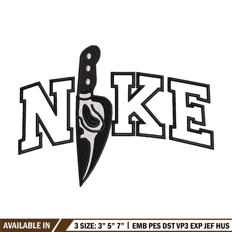 Ghostface Nike embroidery design, Ghostface embroidery, horror design, Embroidery file, nike shirt, Instant download.jpg