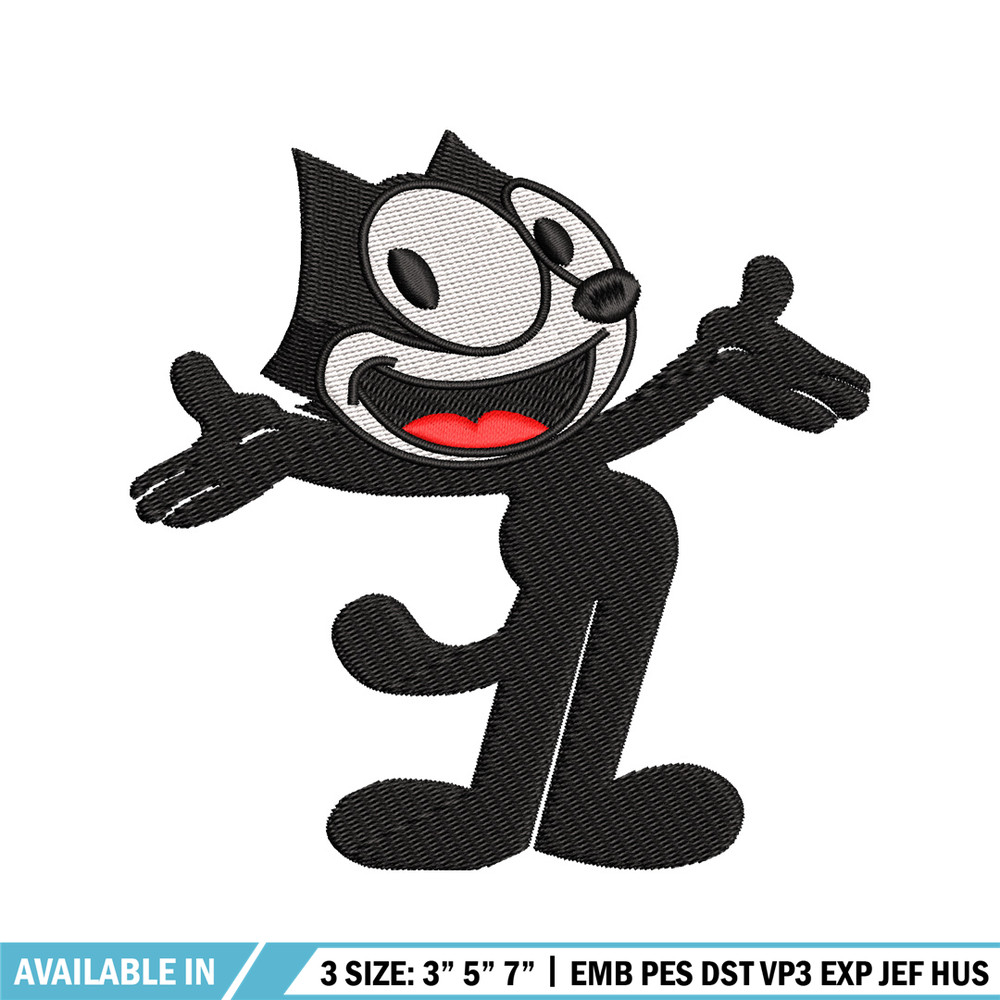 Felix the Cat embroidery design, Felix the Cat embroidery, cartoon design, embroidery file, logo shirt, Digital download.jpg