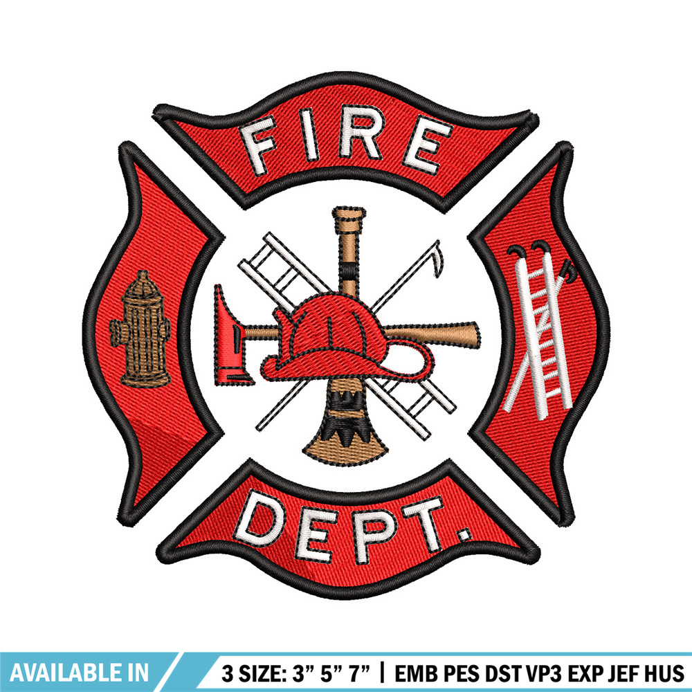 Fire dept embroidery design, Fire dept embroidery, Embroidery file, Embroidery shirt, Emb design, Digital download.jpg
