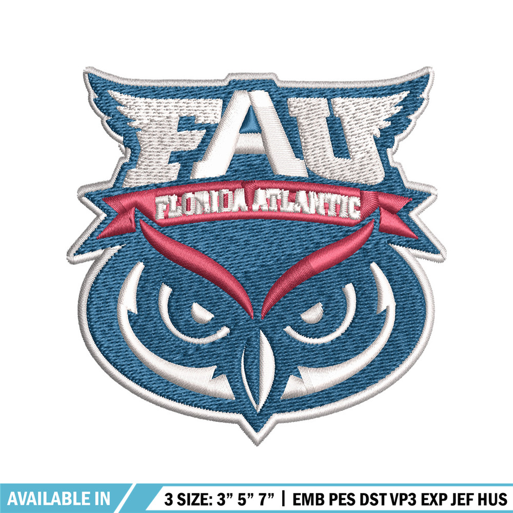 Florida Atlantic Owls embroidery design, Florida Atlantic Owls embroidery, logo Sport, Sport embroidery, NCAA embroidery.jpg