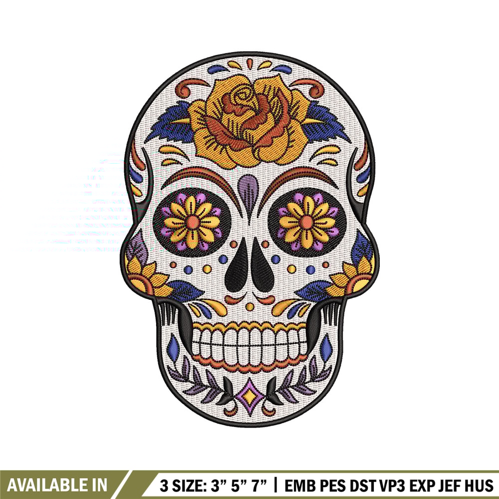 Head skull embroidery design, Skeleton embroidery, Emb design, Embroidery shirt, Embroidery file, Digital download.jpg