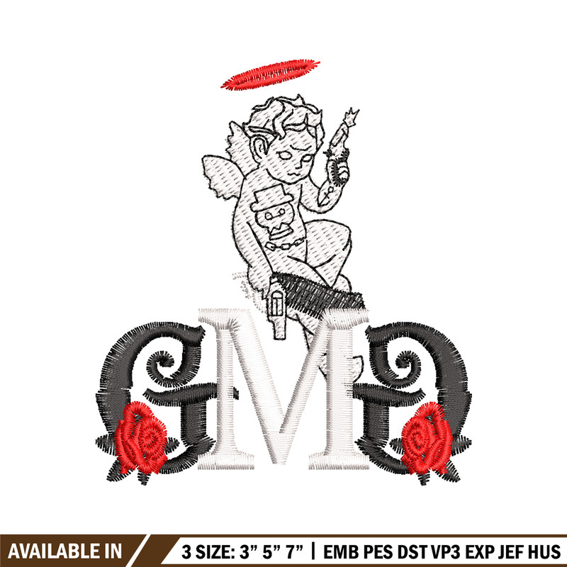 GMD Rose Logo embroidery design, GMD Rose embroidery, logo design, Embroidery file, logo shirt, Instant download..jpg