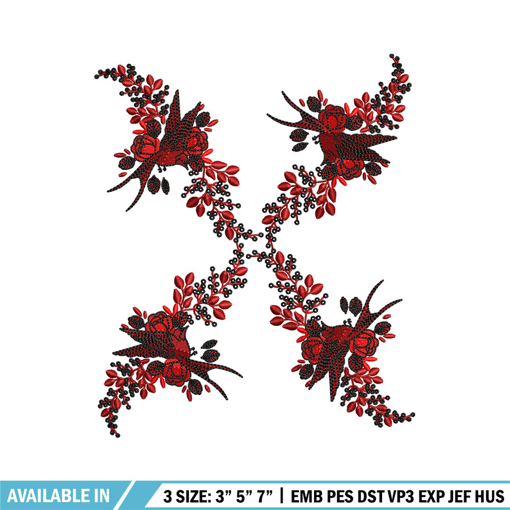 Flower windows embroidery design, logo embroidery, Flower design, Embroidery shirt, logo shirt, Instant download.jpg