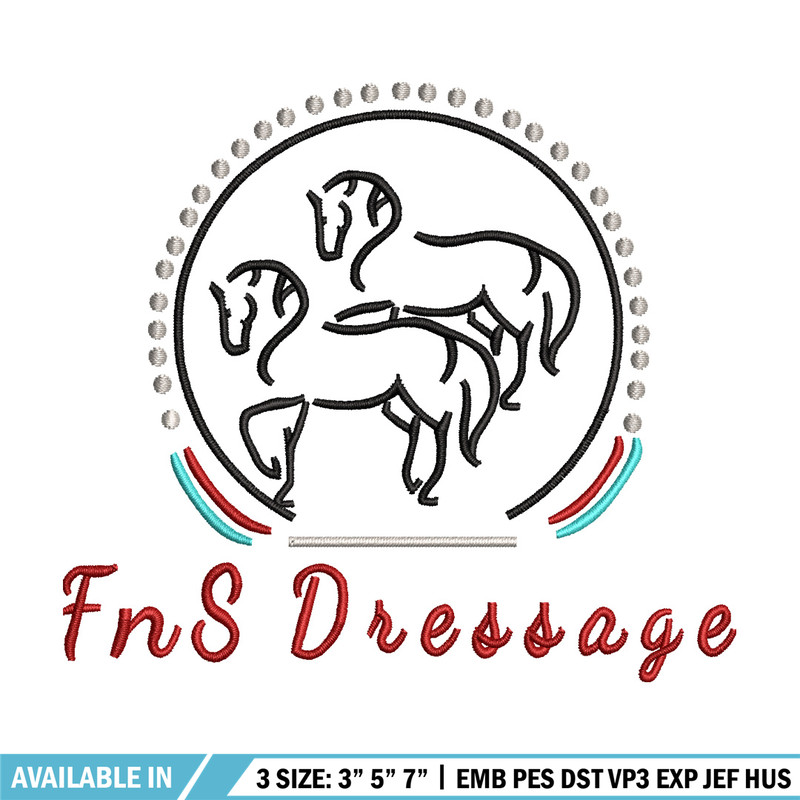 FnS Dressage embroidery design, Logo embroidery, Embroidery file, Embroidery shirt, Emb design, Digital download.jpg