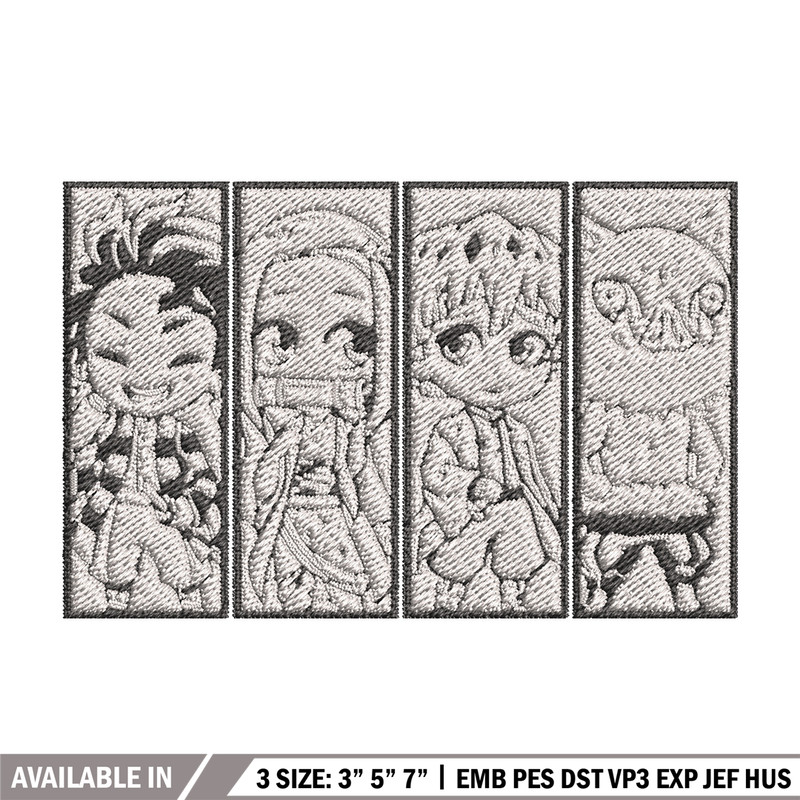 Friends poster embroidery design, Tanjiro embroidery, Embroidery shirt, Embroidery file, Anime design, Digital download.jpg