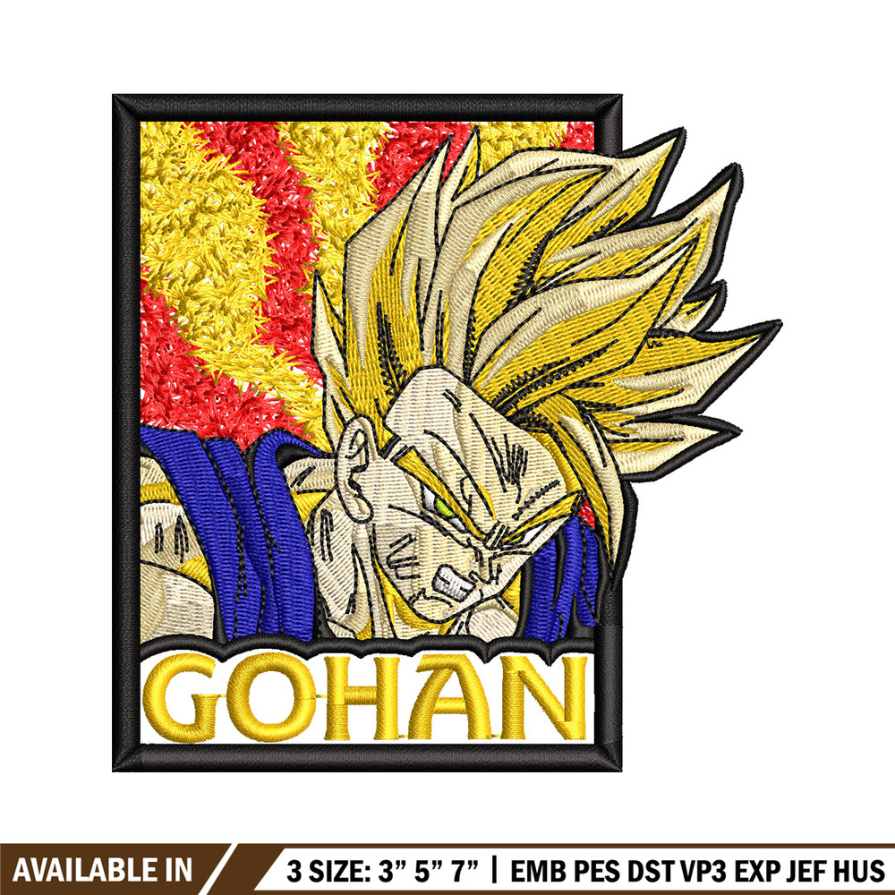 Gohan poster embroidery design, Dragonball embroidery, Anime design, Embroidery shirt, Embroidery file, Digital download.jpg