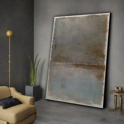 grey white abstract canvas, mark rothko grey art, framed abstract painting, mark canvas, mark framed canvas