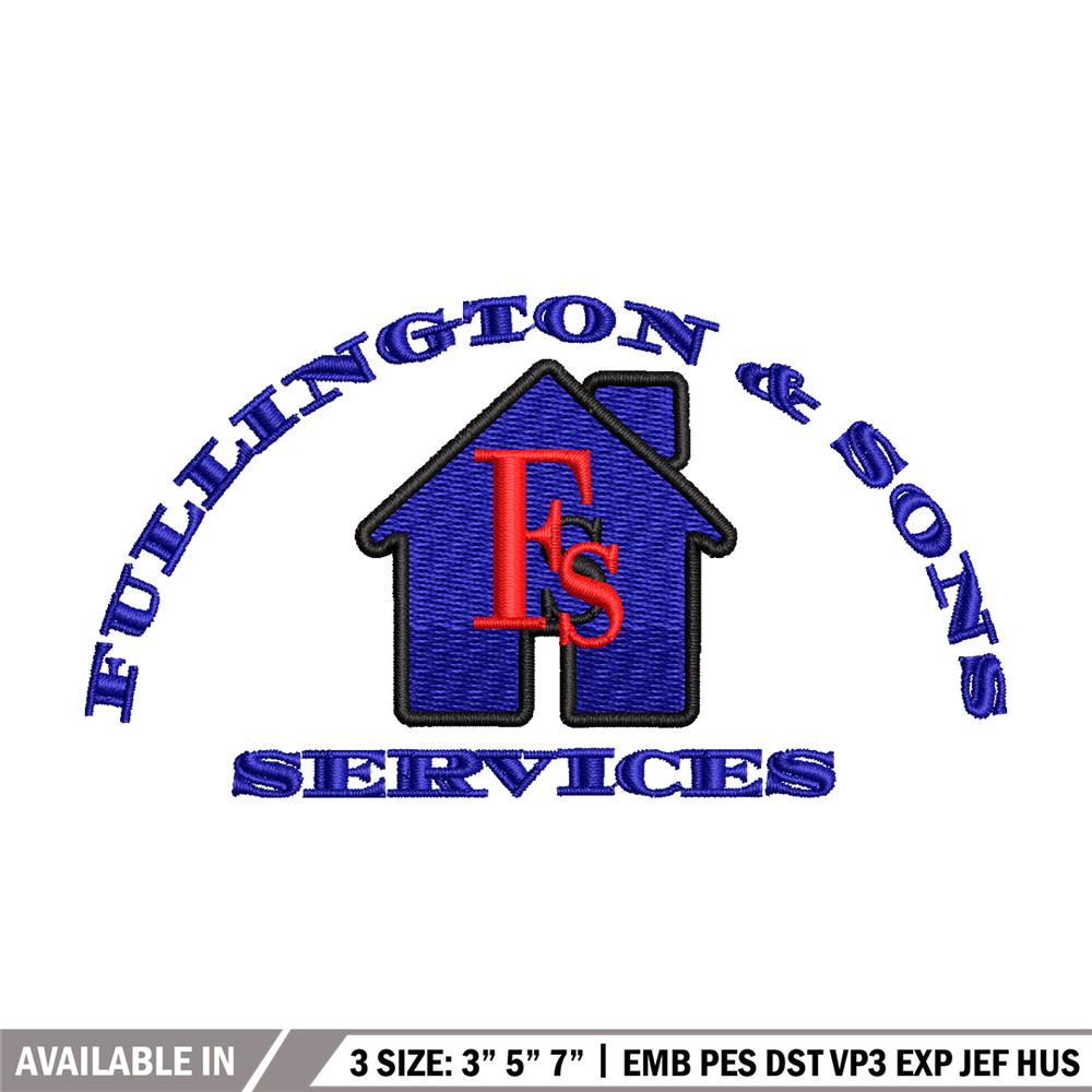 Fullington & sons services embroidery design, logo embroidery, Embroidery file, logo design, Instant download.jpg