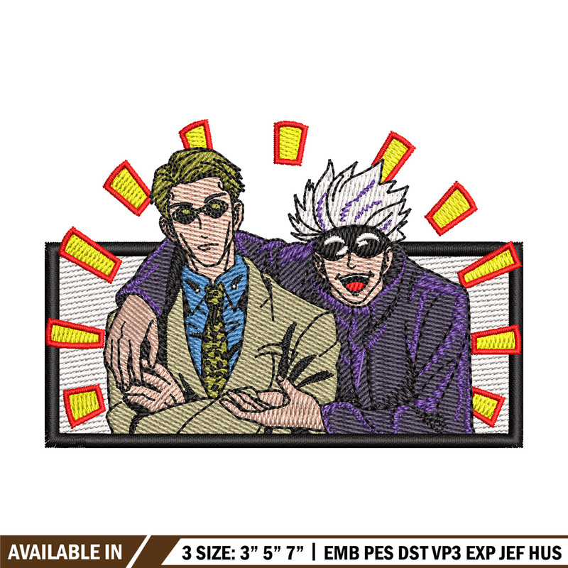 Gojo nanami embroidery design, Jujutsu embroidery, Anime design, Embroidery shirt, Embroidery file, Digital download.jpg