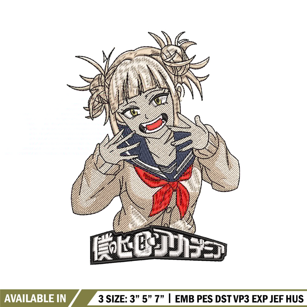 Himiko Toga laugh embroidery design, My hero academia embroidery, anime design, anime shirt, Digital download.jpg