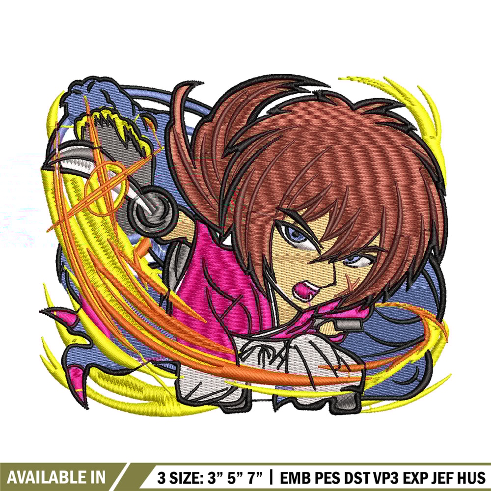 Himura Kenshin embroidery design, Himura Kenshin embroidery, Logo design, anime design, anime shirt, Digital download.jpg