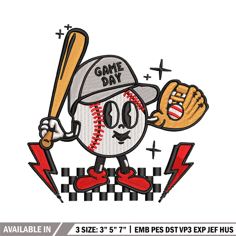 Game day embroidery design, Baseball embroidery, Embroidery file, Embroidery shirt, Emb design, Digital download.jpg