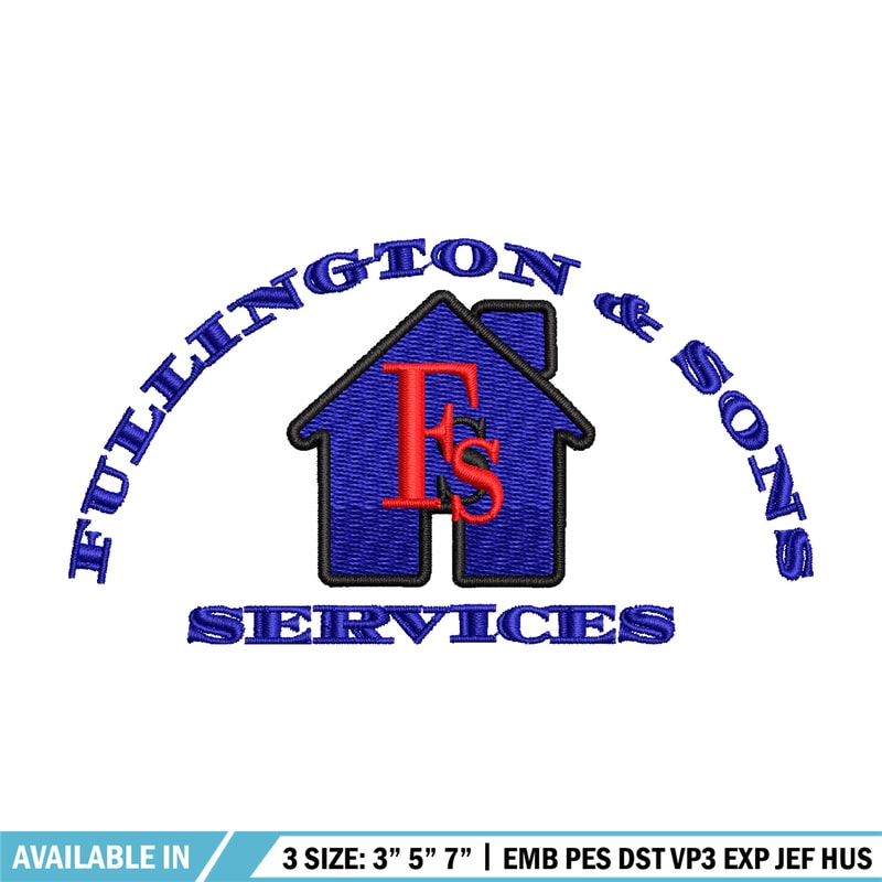 Fullington & sons services embroidery design, logo embroidery, Embroidery file, logo design, Instant download.jpg