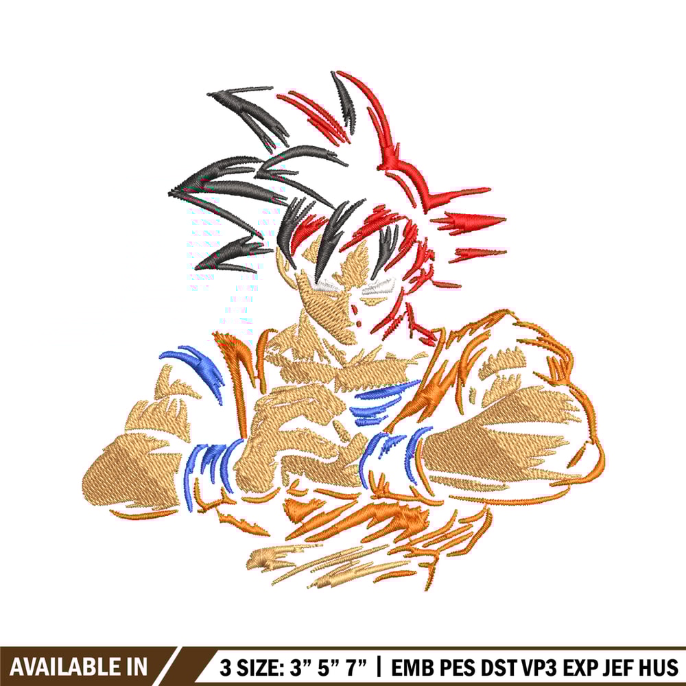 Goku embroidery design, Dragon ball embroidery, embroidery file, anime design, anime shirt, Digital download.jpg