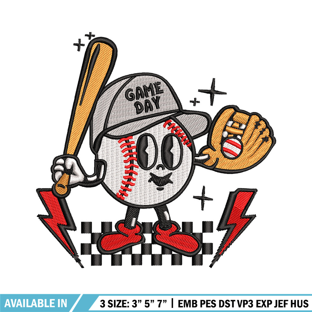 Game day embroidery design, Baseball embroidery, Embroidery file, Embroidery shirt, Emb design, Digital download.jpg