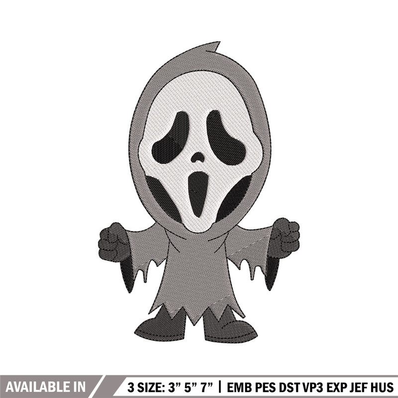 Ghost chibi embroidery design, Ghost embroidery, Emb design, Embroidery shirt, Embroidery file, Digital download.jpg