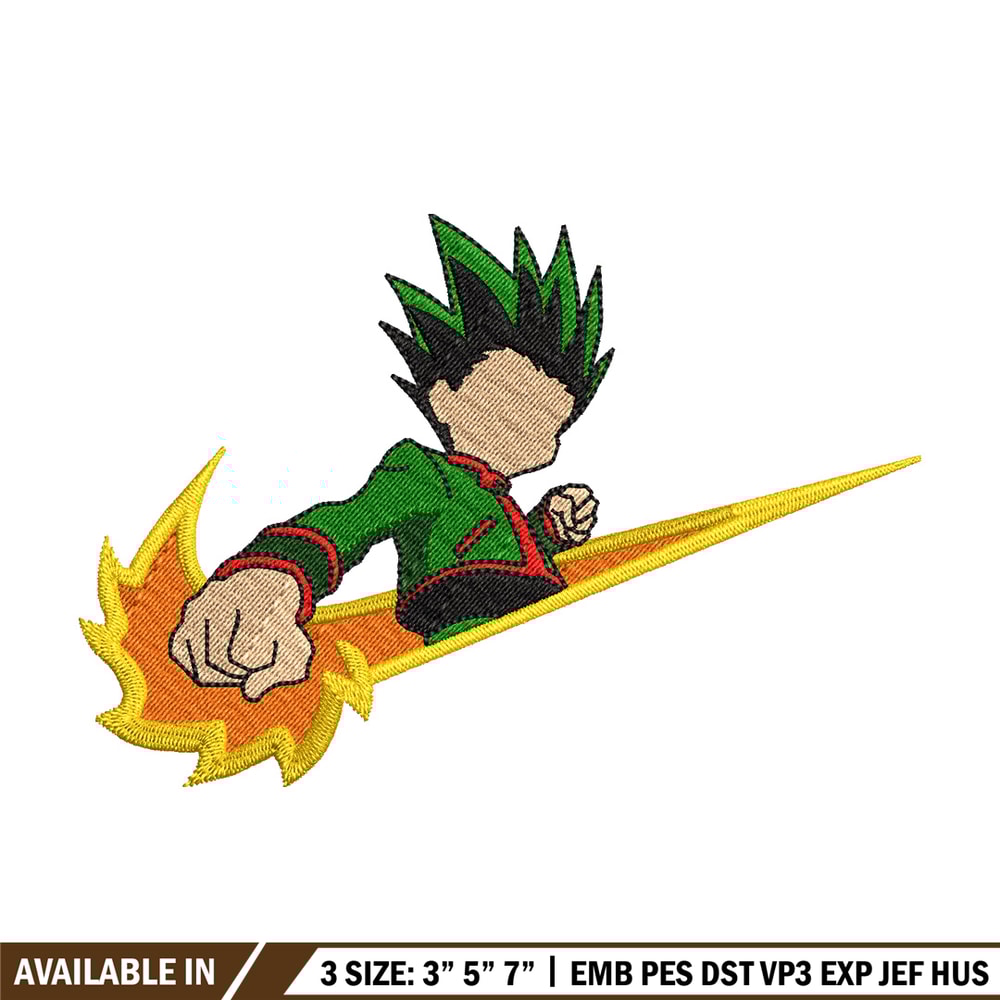 Gon punch nike embroidery design, Hxh embroidery, Anime design, Embroidery shirt, Embroidery file, Digital download.jpg