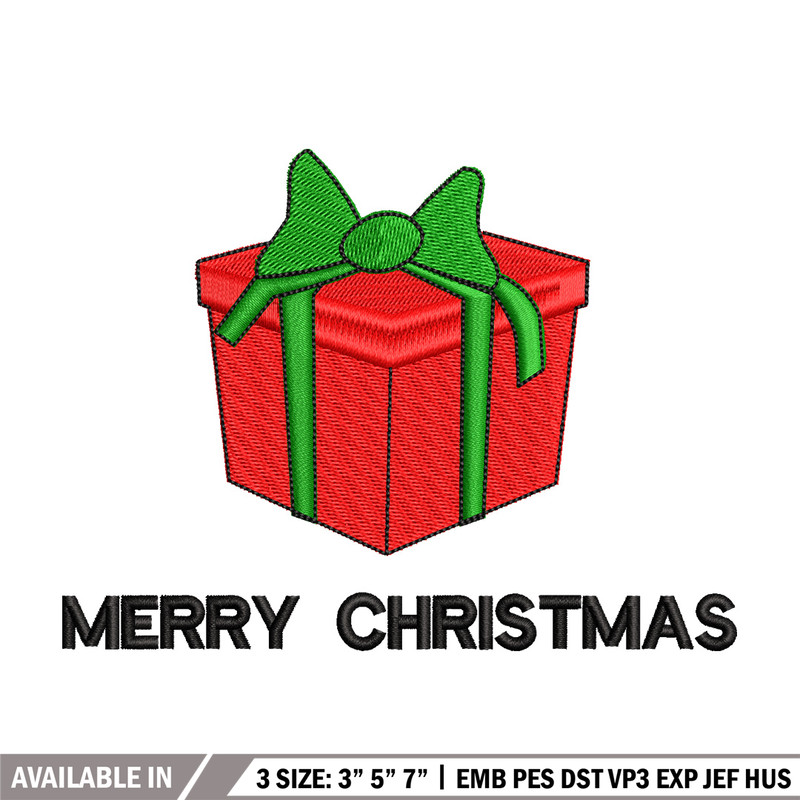 Gift chrismas embroidery design, Chrismas embroidery, Emb design, Embroidery shirt, Embroidery file, Digital download.jpg