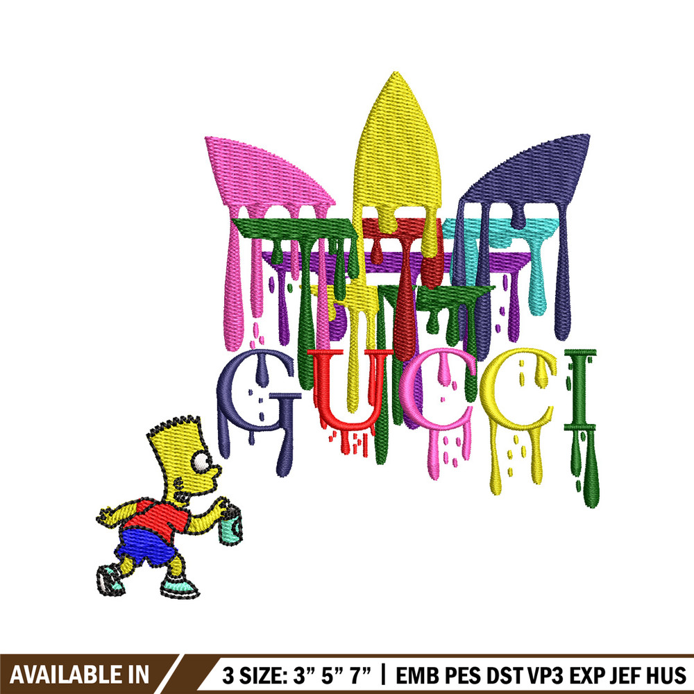 Gucci bart color embroidery design, Gucci embroidery, Embroidery file, Embroidery shirt, Emb design, Digital download.jpg