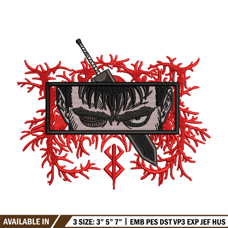 Guts eyes embroidery design, Berserk embroidery, Anime design, Embroidery shirt, Embroidery file, Digital download.jpg