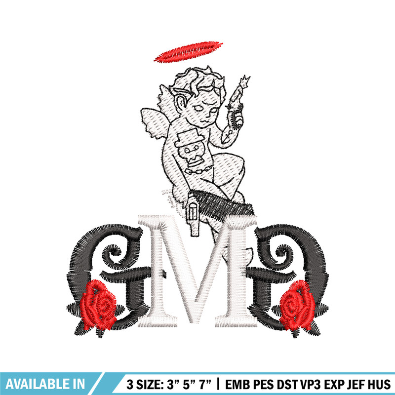 GMD Rose Logo embroidery design, GMD Rose embroidery, logo design, Embroidery file, logo shirt, Instant download..jpg