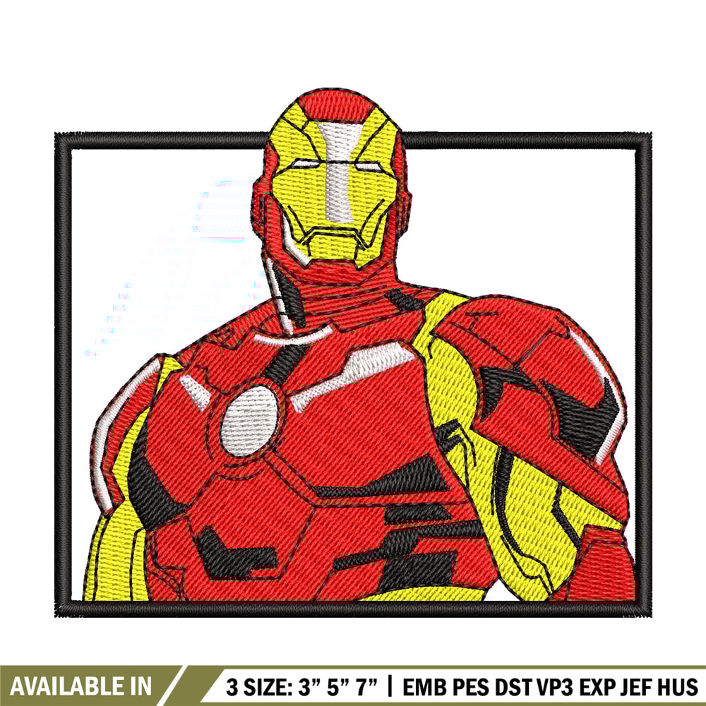Iron man embroidery design, Marvel embroidery, Anime design, Embroidery shirt, Embroidery file,Digital download.jpg