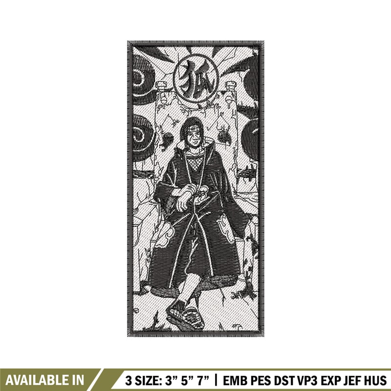 Itachi black embroidery design, Naruto embroidery, Anime design, Embroidery file, Embroidery shirt, Digital download.jpg