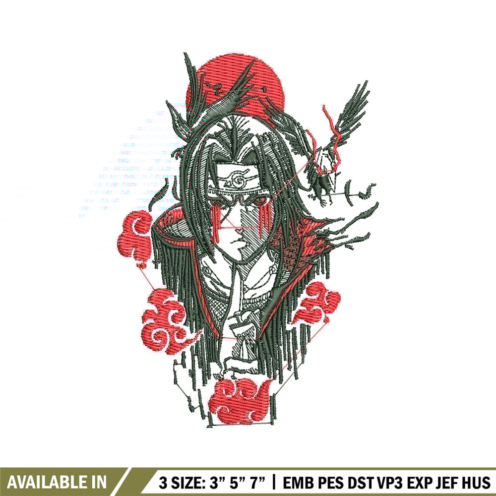 Itachi eagle embroidery design, Naruto embroidery, Anime design, Embroidery shirt, Embroidery file, Digital download.jpg