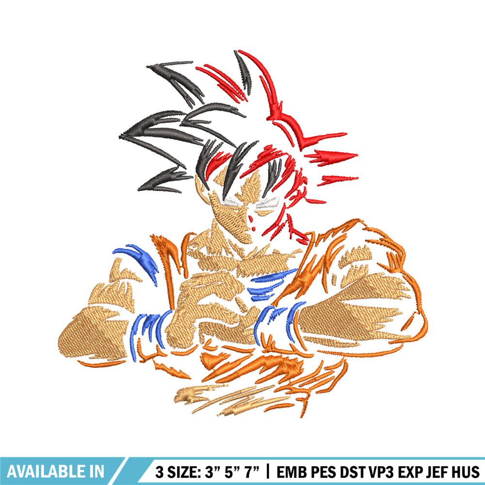 Goku embroidery design, Dragon ball embroidery, embroidery file, anime design, anime shirt, Digital download.jpg