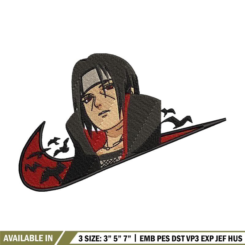 Itachi Uchiha Nike embroidery design, Naruto embroidery, Nike design, anime design, anime shirt, Digital download.jpg